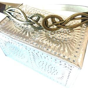 Chico's Serpentine Buckle Leather Belt M/L Brown Brass 79984  Adjustable Boho